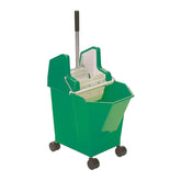 ValueX Mop Bucket With Wringer 9 Litre With Castors Green - 0907061 DD